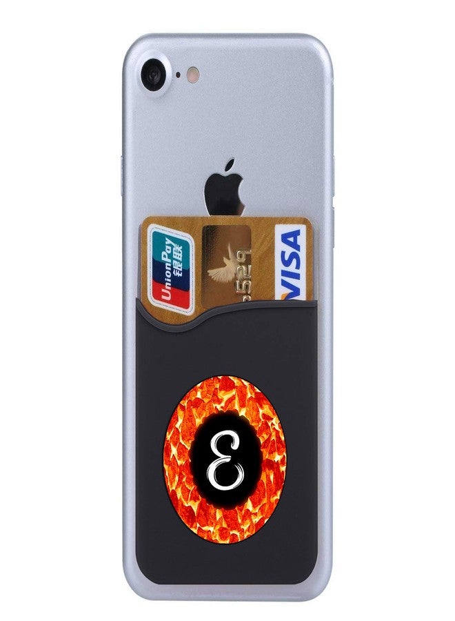 Plan To Gift Set of 3 Cell Phone Card Wallet, Silicone Phone Card Id Cash Wallet with 3M Adhesive Stick-on Alphabet E Red Fire Printed Designer Mobile Wallet for Your Phone & Tablet - Image 3
